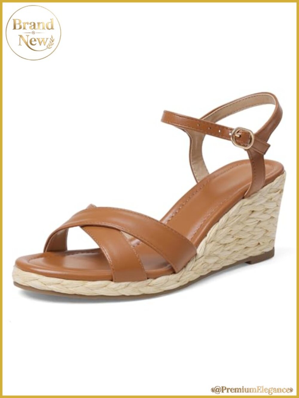 Raffia Espadrille Wedge Sandals 3 Inch Ankle Strap Open Toe Platform